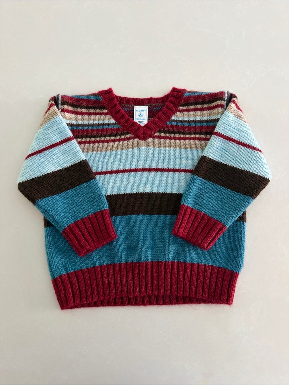 Vintage Old Navy Striped Knit Toddler Sweater • Size 18-24M